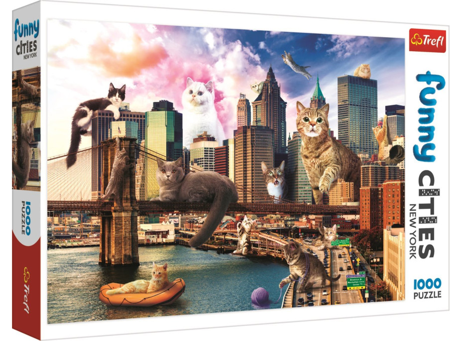 TREFL Puzzle Legrační města: Kočky v New Yorku 1000 dílků