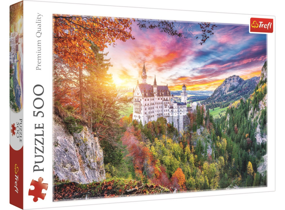 TREFL Puzzle Pohled na zámek Neuschwanstein, Německo 500 dílků