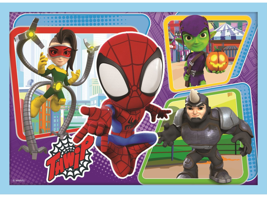 TREFL Puzzle Spidey a jeho úžasní přátelé 4v1 (12,15,20,24 dílků)