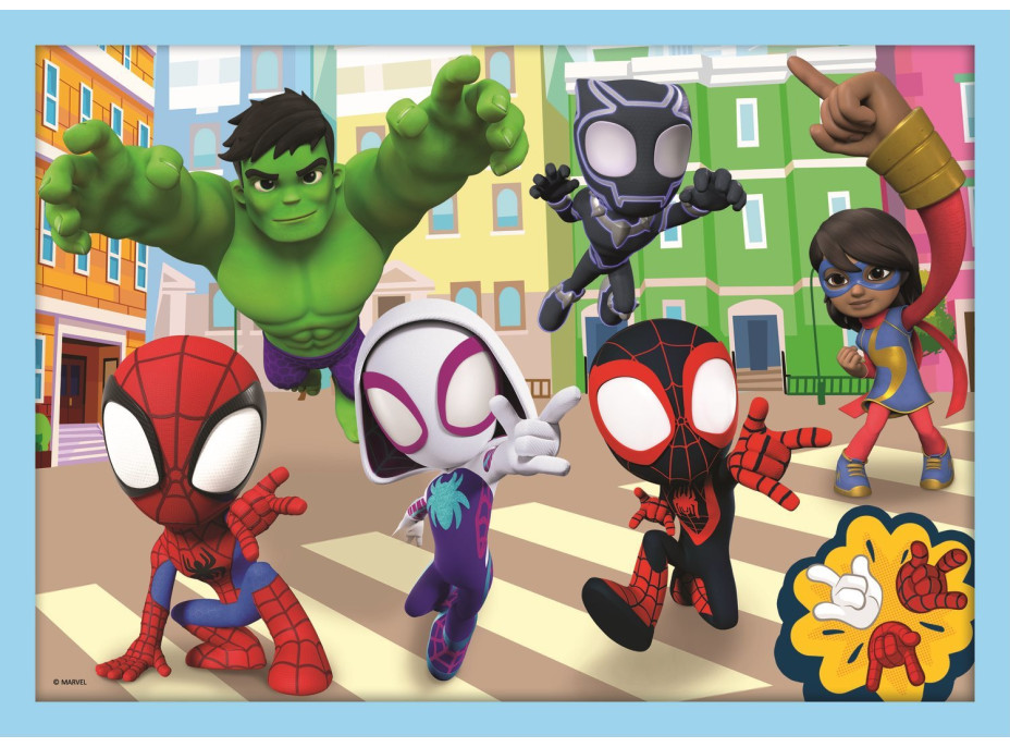 TREFL Puzzle Spidey a jeho úžasní přátelé 4v1 (12,15,20,24 dílků)