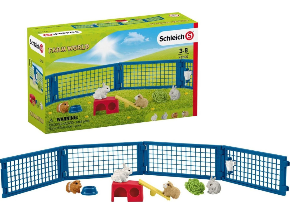 SCHLEICH Farm World® 42500 Oplocená aréna pro králíky a morčata