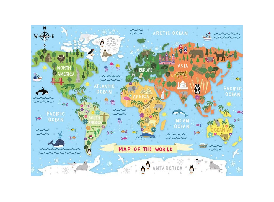 GIBSONS Velké podlahové puzzle Svět je veliký 24 dílků
