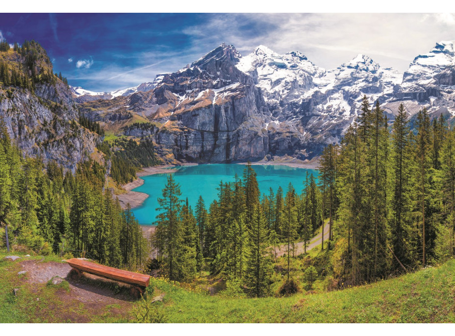 TREFL Puzzle Jezero Oeschinen, Alpy 1500 dílků