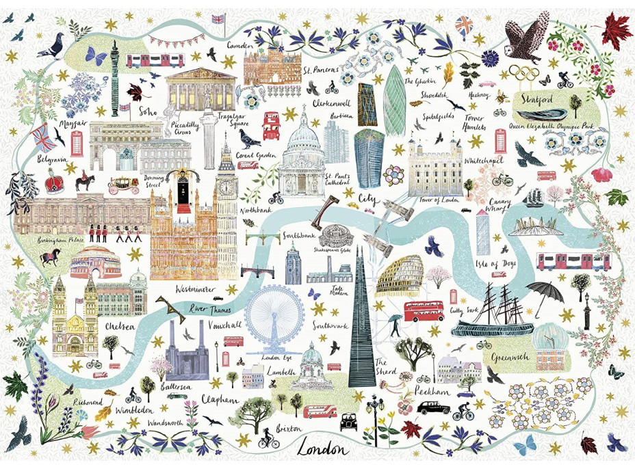 GIBSONS Puzzle Mapa Londýna 1000 dílků