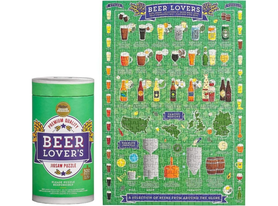 RIDLEY'S GAMES Puzzle Pro milovníky piva 500 dílků