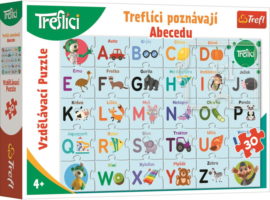 Puzzle Treflíci poznávají abecedu 30 dílků
