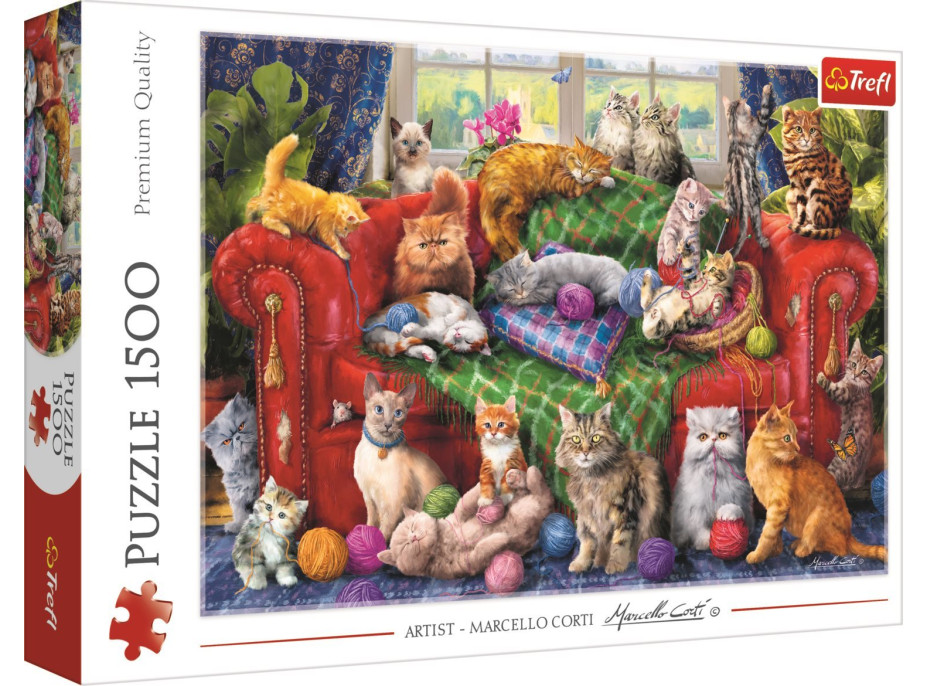 TREFL Puzzle Kočky na pohovce 1500 dílků