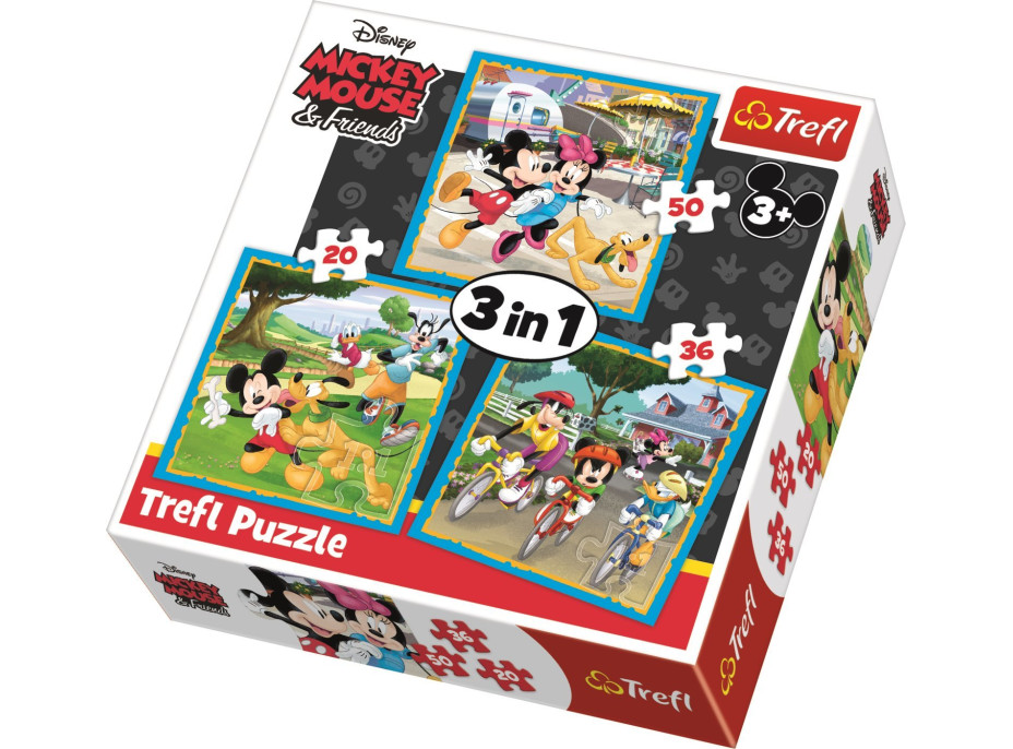 TREFL Puzzle Mickey Mouse a přátelé 3v1 (20,36,50 dílků)