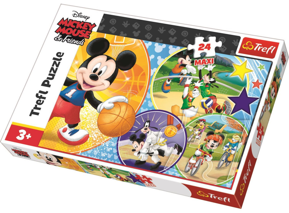 TREFL Puzzle Mickey Mouse sportuje MAXI 24 dílků