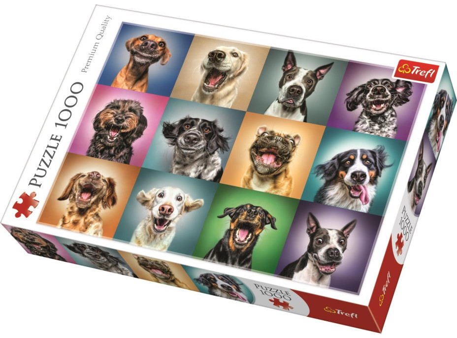 TREFL Puzzle Veselé psí portréty 1000 dílků