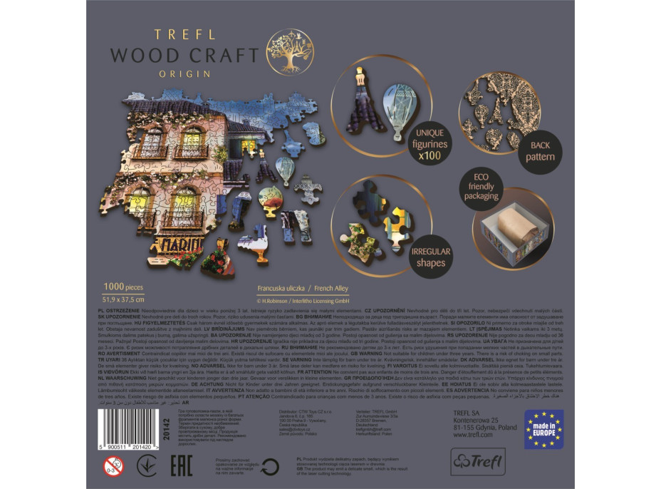 TREFL Wood Craft Origin puzzle Francouzská ulice 1000 dílků