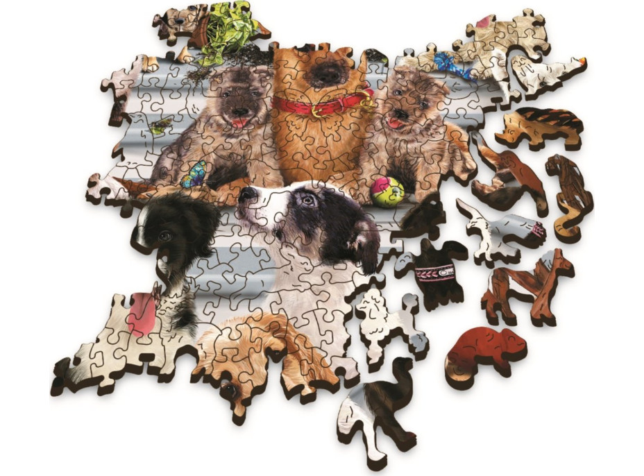 TREFL Wood Craft Origin puzzle Psí přátelství 1000 dílků