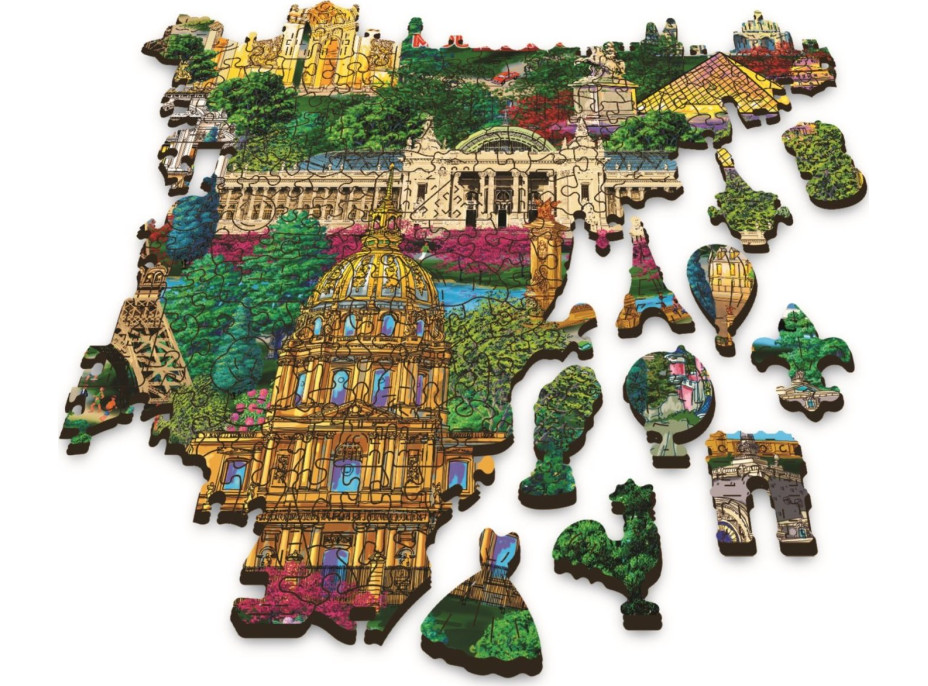 TREFL Wood Craft Origin puzzle Slavná místa Francie 1000 dílků