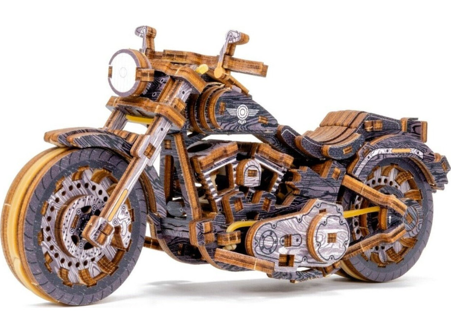 WOODEN CITY 3D puzzle Motocykl Cruiser Limitovaná edice 168 dílů