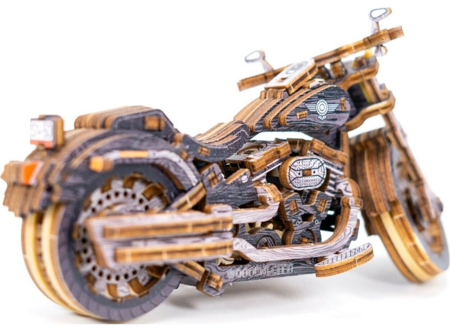 WOODEN CITY 3D puzzle Motocykl Cruiser Limitovaná edice 168 dílů