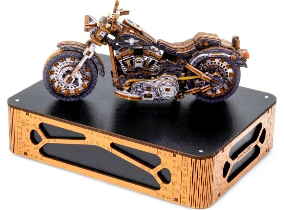 WOODEN CITY 3D puzzle Motocykl Cruiser Limitovaná edice 168 dílů