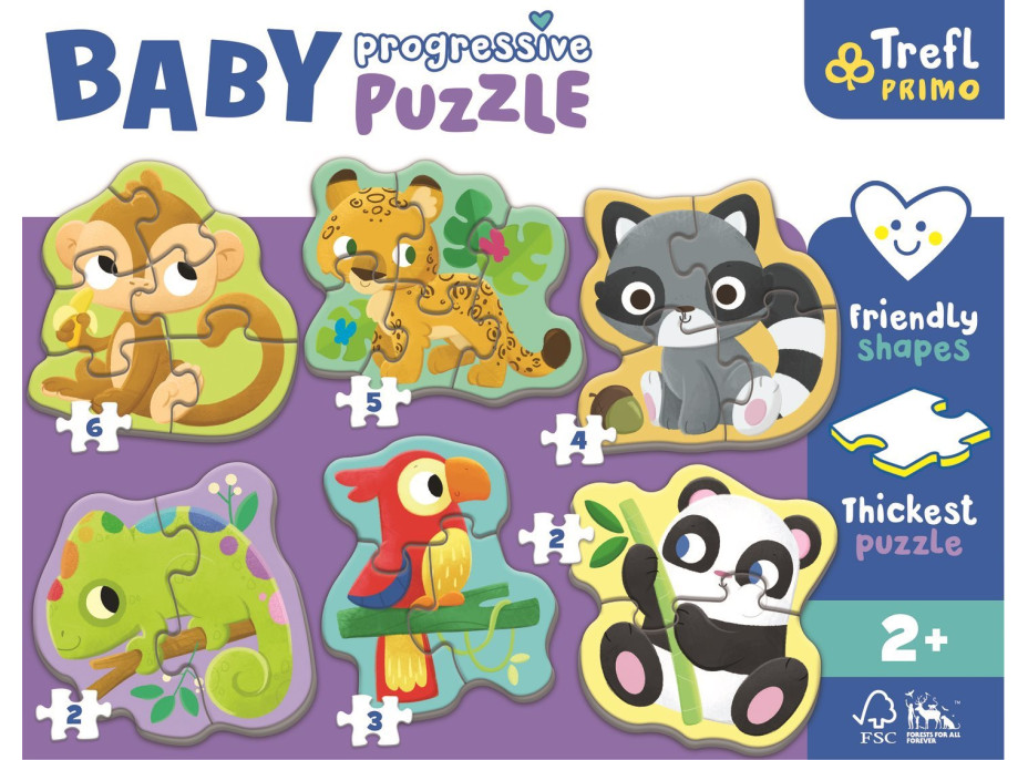 TREFL Baby puzzle V lese 6v1 (2-6 dílků)