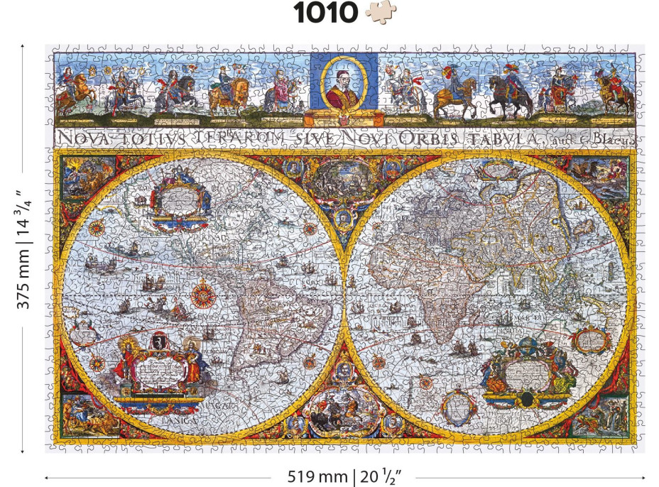 WOODEN CITY Dřevěné puzzle Antická mapa Nova Terrarum 2v1, 1010 dílků EKO