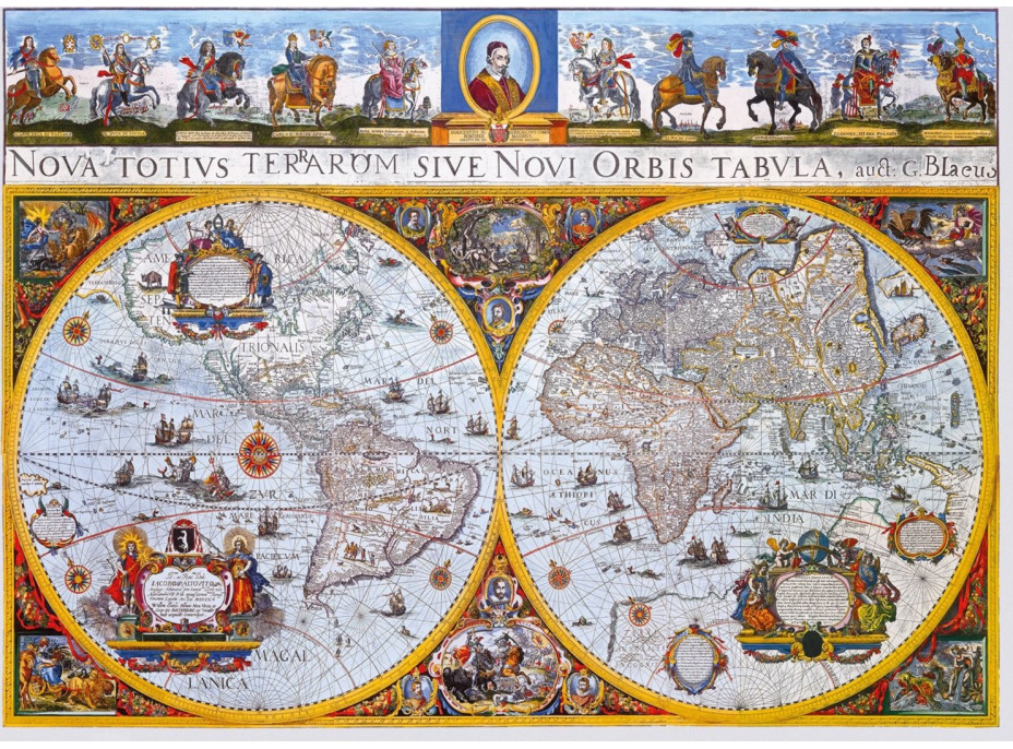 WOODEN CITY Dřevěné puzzle Antická mapa Nova Terrarum 2v1, 505 dílků EKO