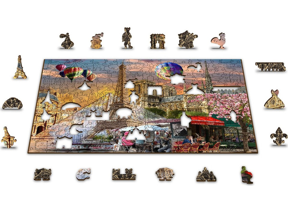 WOODEN CITY Dřevěné puzzle Jaro v Paříži 2v1, 150 dílků EKO