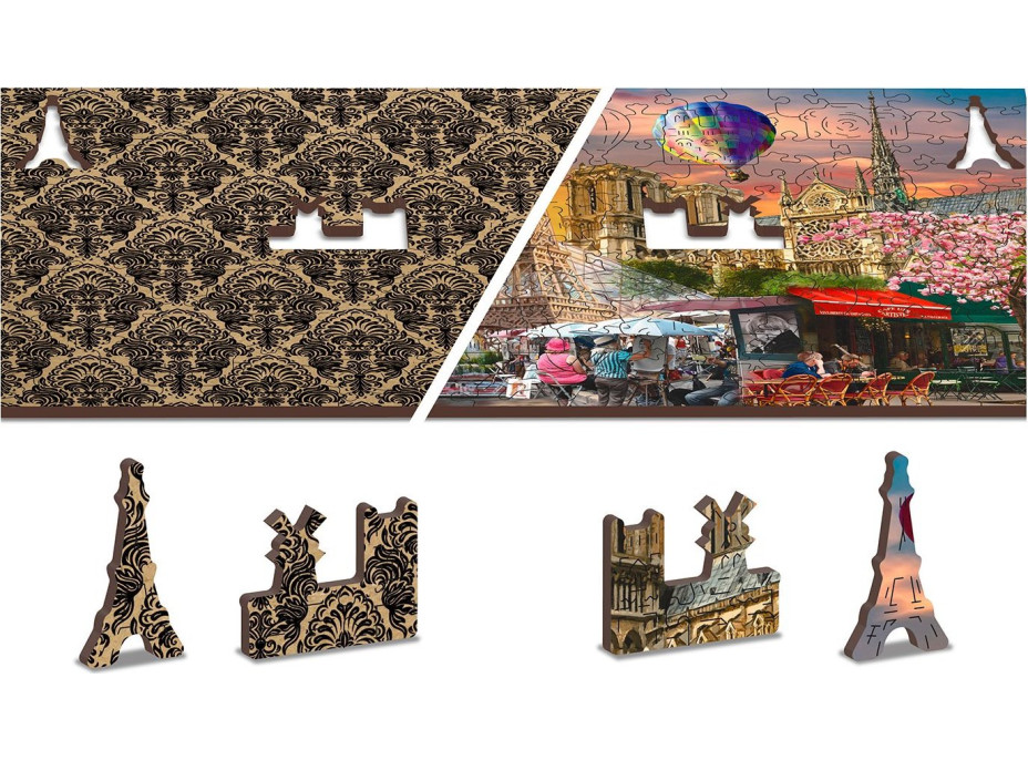 WOODEN CITY Dřevěné puzzle Jaro v Paříži 2v1, 150 dílků EKO