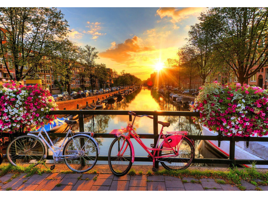 WOODEN CITY Dřevěné puzzle Kola v Amsterdamu 2v1, 300 dílků EKO