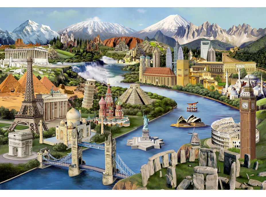 WOODEN CITY Dřevěné puzzle Světové památky 2v1, 300 dílků EKO