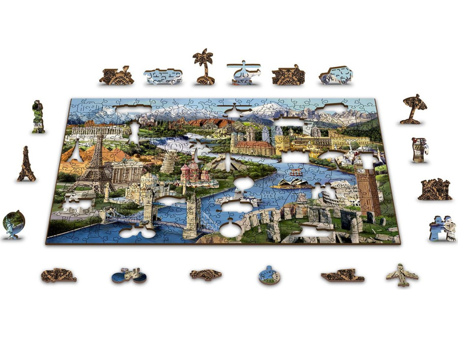 WOODEN CITY Dřevěné puzzle Světové památky 2v1, 300 dílků EKO
