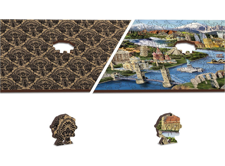 WOODEN CITY Dřevěné puzzle Světové památky 2v1, 300 dílků EKO