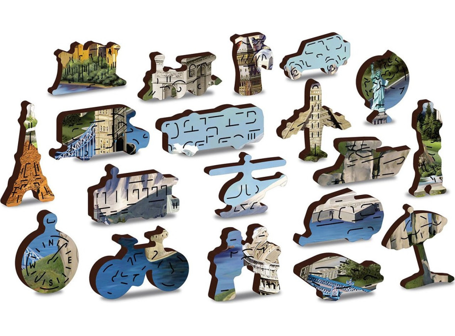 WOODEN CITY Dřevěné puzzle Světové památky 2v1, 300 dílků EKO