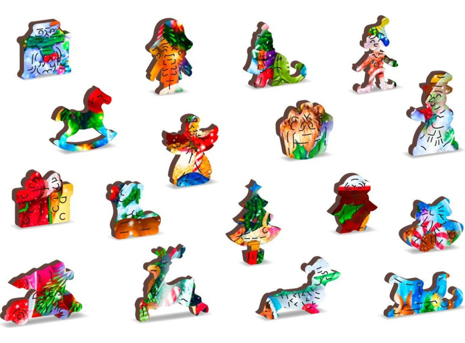 WOODEN CITY Dřevěné puzzle Vánoční sněžítka 2v1, 1010 dílků EKO