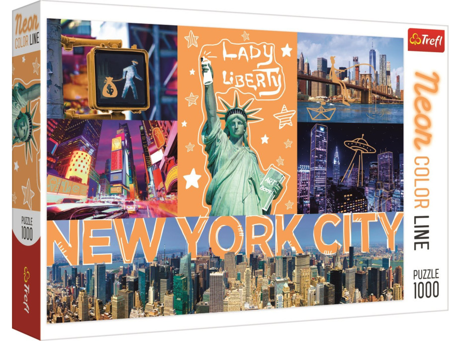 TREFL Puzzle Neon Color Line New York 1000 dílků