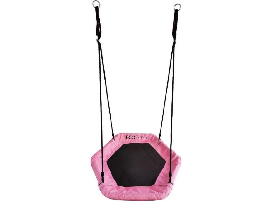 ECOTOYS Šestihranná houpačka Čapí hnízdo Růžová (průměr 92 cm)