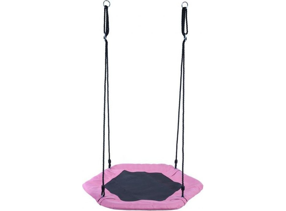 ECOTOYS Šestihranná houpačka Čapí hnízdo Růžová (průměr 92 cm)