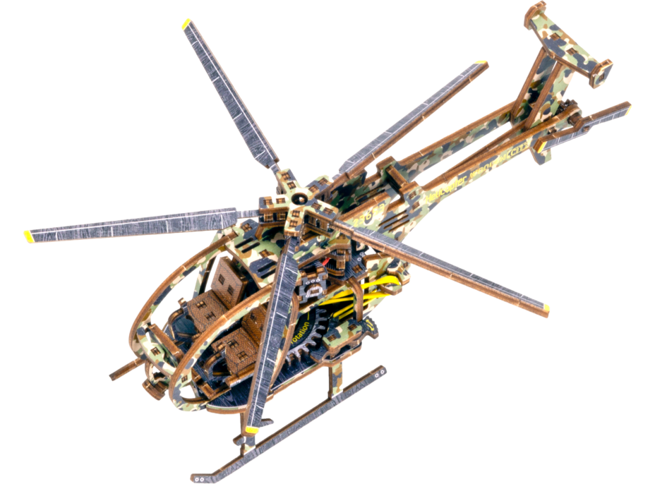 WOODEN CITY 3D puzzle Vrtulník Limitovaná edice 178 dílů