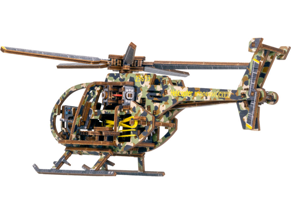 WOODEN CITY 3D puzzle Vrtulník Limitovaná edice 178 dílů