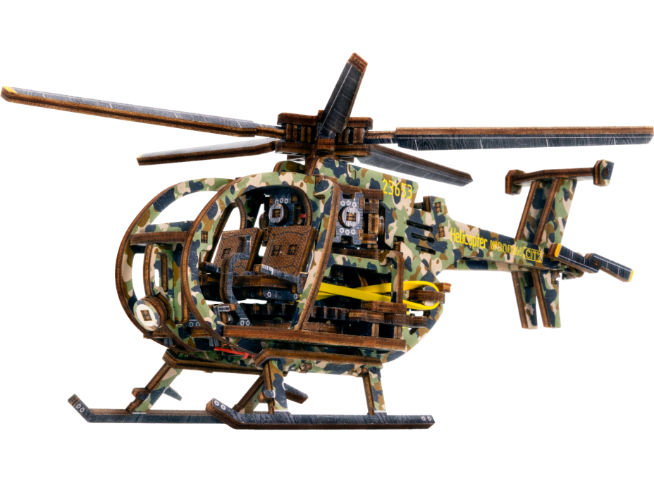 WOODEN CITY 3D puzzle Vrtulník Limitovaná edice 178 dílů