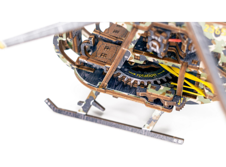 WOODEN CITY 3D puzzle Vrtulník Limitovaná edice 178 dílů