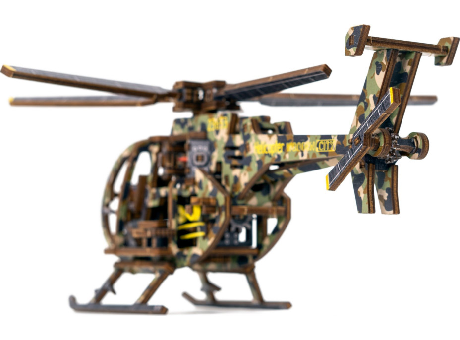 WOODEN CITY 3D puzzle Vrtulník Limitovaná edice 178 dílů