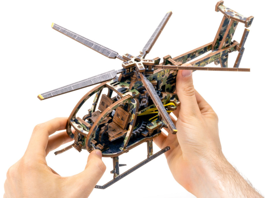 WOODEN CITY 3D puzzle Vrtulník Limitovaná edice 178 dílů