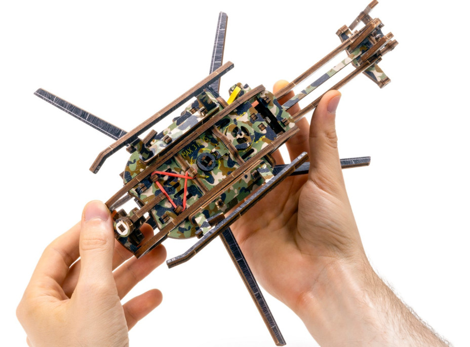 WOODEN CITY 3D puzzle Vrtulník Limitovaná edice 178 dílů