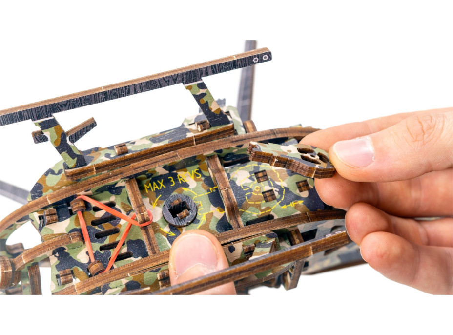 WOODEN CITY 3D puzzle Vrtulník Limitovaná edice 178 dílů