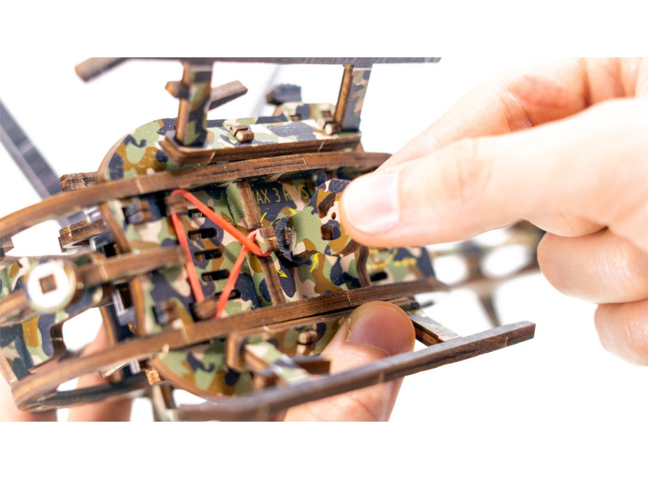 WOODEN CITY 3D puzzle Vrtulník Limitovaná edice 178 dílů