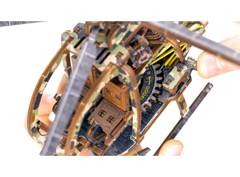 WOODEN CITY 3D puzzle Vrtulník Limitovaná edice 178 dílů