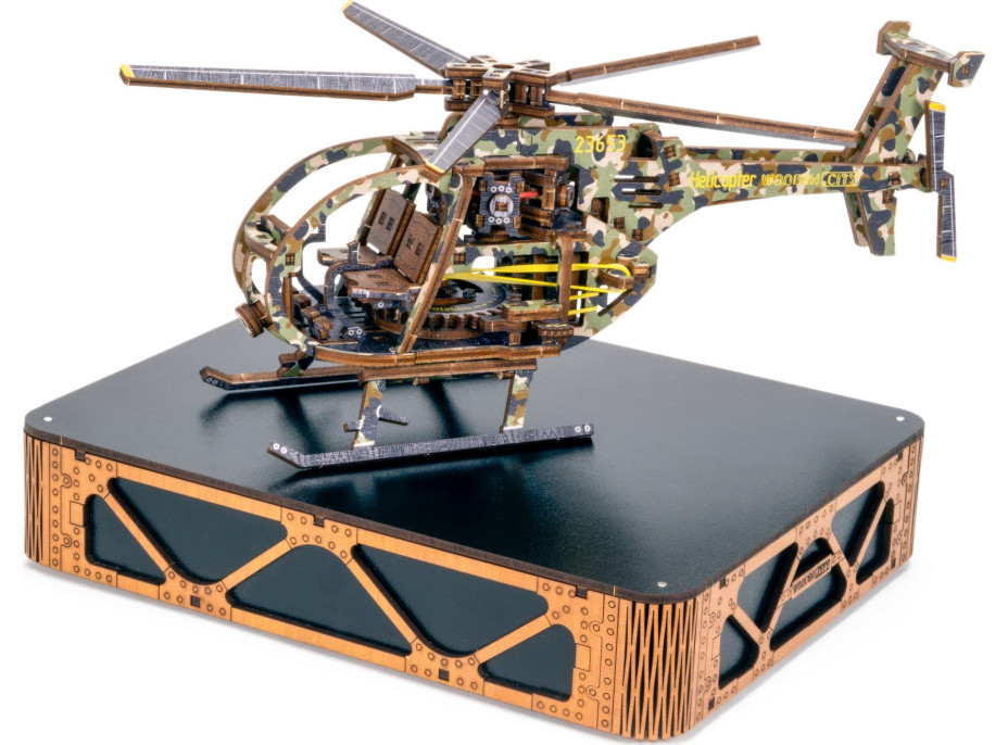 WOODEN CITY 3D puzzle Vrtulník Limitovaná edice 178 dílů