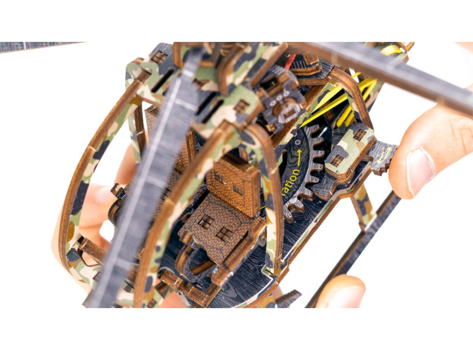 WOODEN CITY 3D puzzle Vrtulník Limitovaná edice 178 dílů