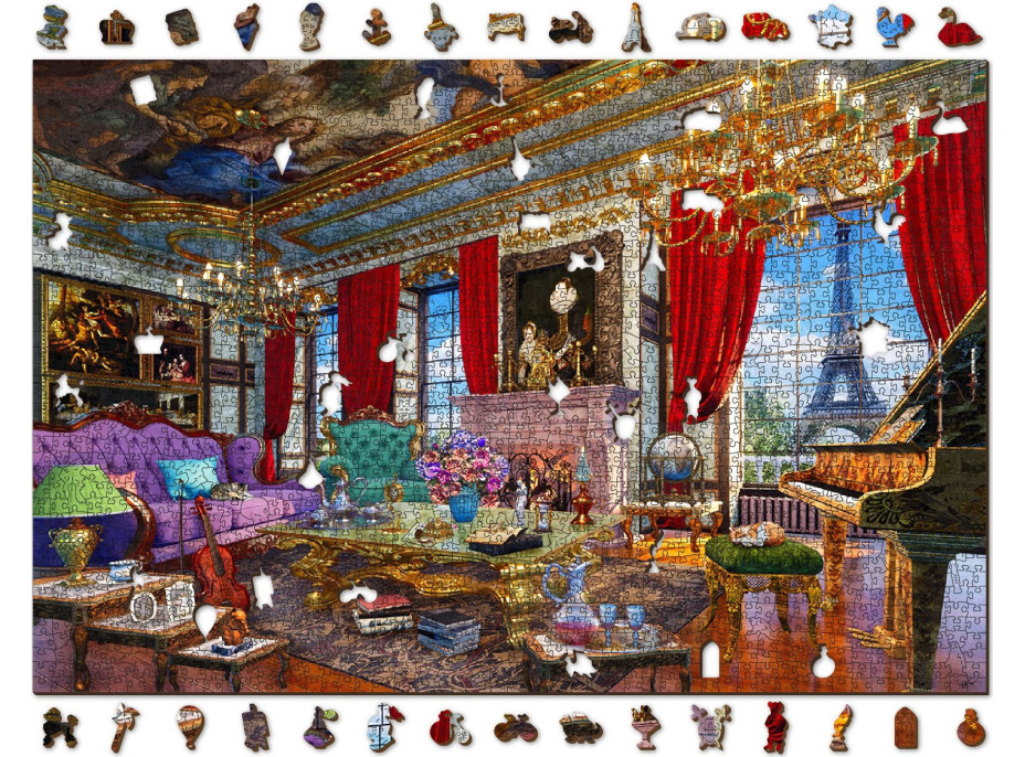 WOODEN CITY Dřevěné puzzle Palác v Paříži 2v1, 2000 dílků EKO
