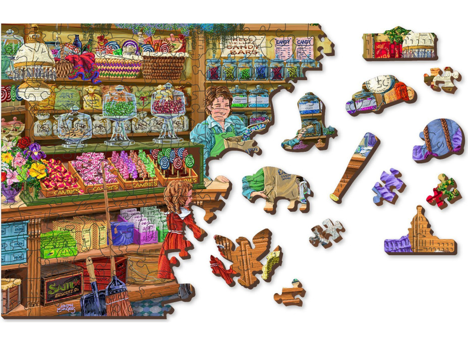 WOODEN CITY Dřevěné puzzle Sladké dobrodružství 2v1, 200 dílků EKO