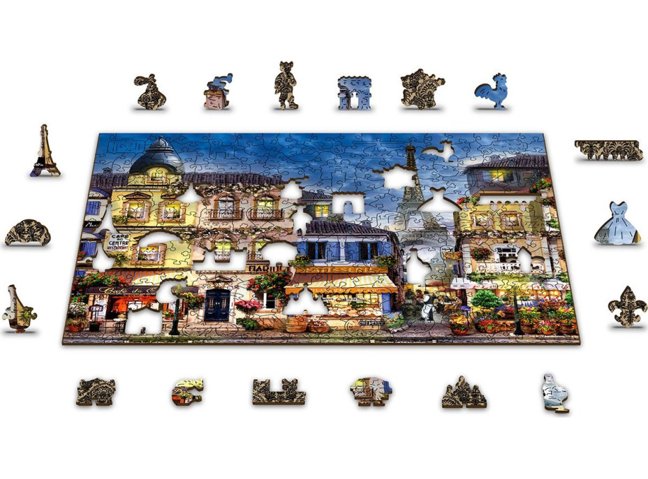 WOODEN CITY Dřevěné puzzle Snídaně v Paříži 2v1, 300 dílků EKO