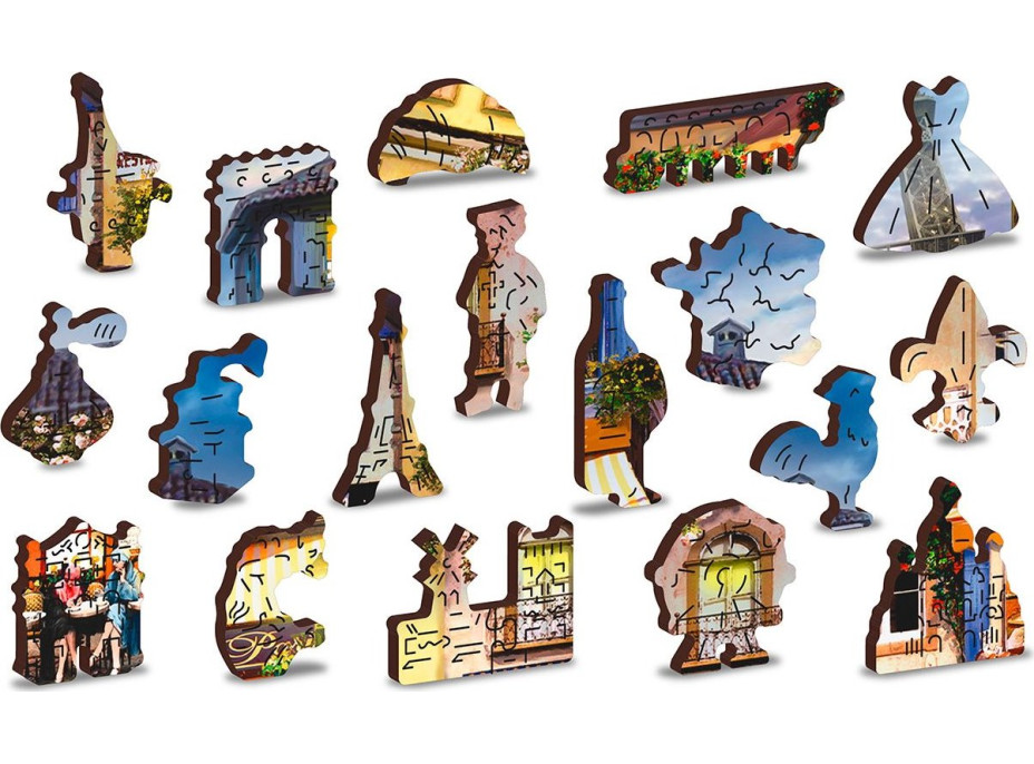WOODEN CITY Dřevěné puzzle Snídaně v Paříži 2v1, 300 dílků EKO